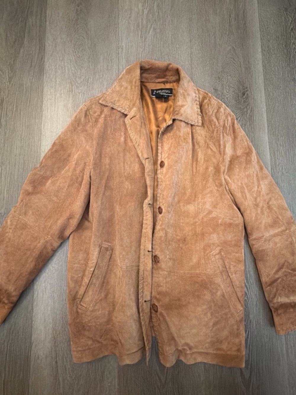 Apropos genuine brown Suede Button-Up‎ shacket western gypsi boho bohemian